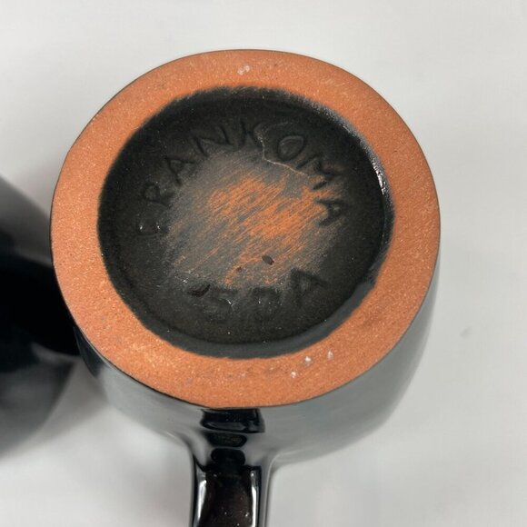 Frankoma Pottery Black Onyx Open Sugar and Creamer Set 5BD 5BA - Picture 7 of 8